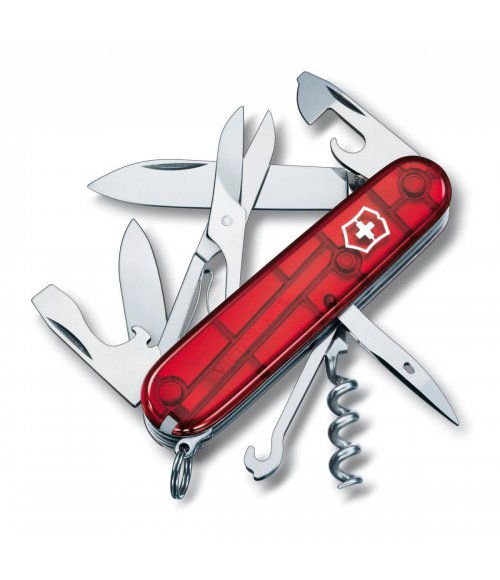 Scyzoryk Victorinox Climber Transparent Red 1.3703.T 