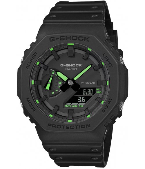 Casio G-SHOCK Octagon Neon Accent Carbon Core Guard GA-2100-1A3ER