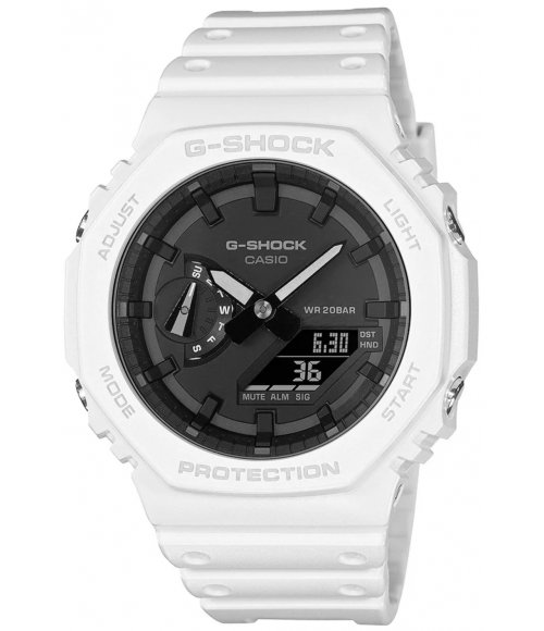 Casio G-SHOCK Octagon White Carbon Core Guard GA-2100-7AER