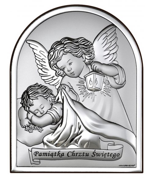 OBRAZEK ANIOŁ NAD DZIECIĄTKIEM CHRZEST ŚW. 6470S/2X 9X13
