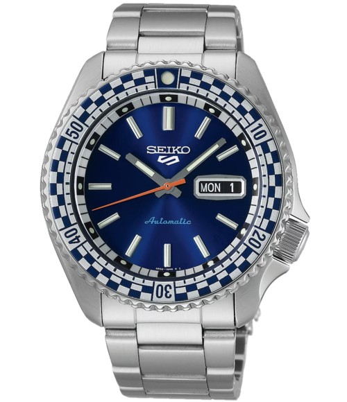 Seiko 5 Sports Automatic Petrol Blue Checker Flag Special Edition SRPK65K1