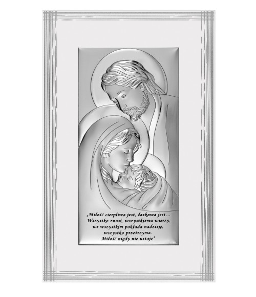 OBRAZEK SREBRNY ŚWIĘTA RODZINA 6380SSF/3PR 22x34