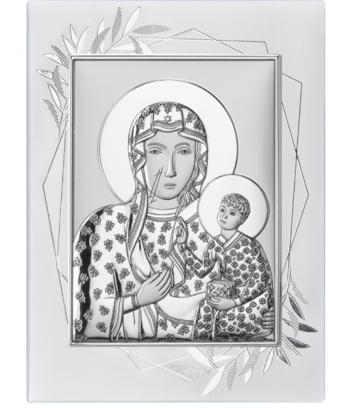 OBRAZEK SREBRNY MATKA BOSKA CZĘSTOCHOWSKA DS19FO/2 15X20